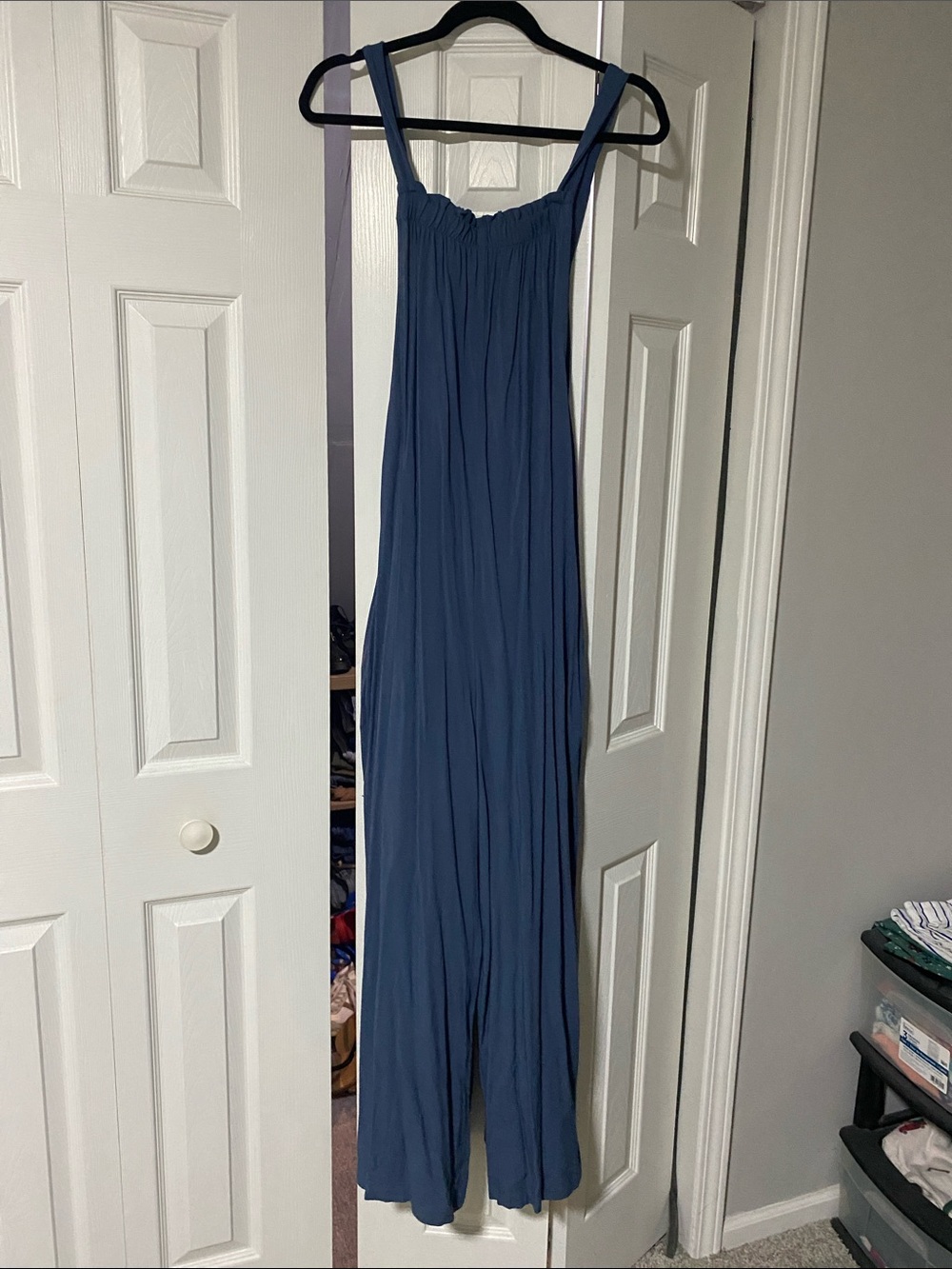 wild fable dark blue sleeveless pleated jumpsuit